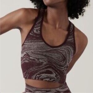 Athleta Aurora Seamless Shine Crop Tank Spiced Cabernet NWT